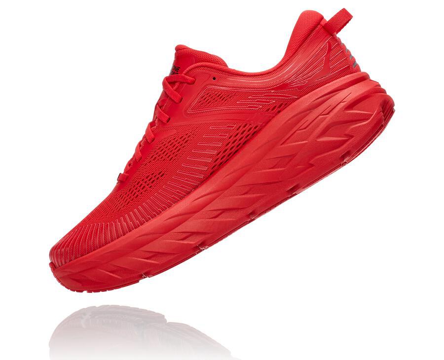 Hoka One One Koşu Ayakkabısı Erkek Kırmızı - Bondi 7 - SU6358904